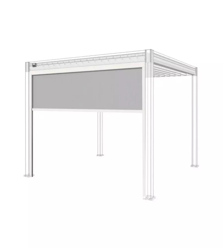 Tenda laterale per pergola ombréa "vs" in textilene bianco lato 3 mt