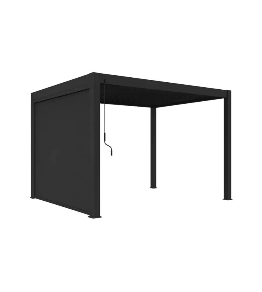 Tenda laterale motorizzata per pergola ombréa "vs" in textilene antracite lato 3 mt