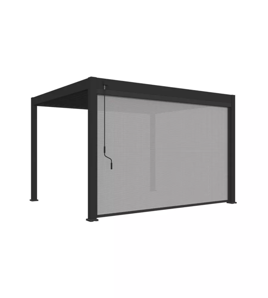 Tenda laterale motorizzata per pergola ombréa "vs" in textilene antracite lato 4 mt