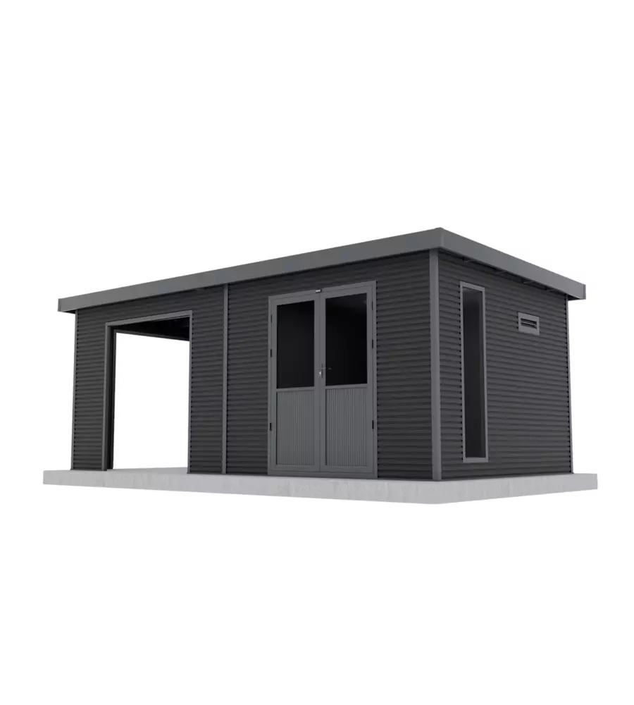 Casetta in legno da giardino barac "onyx" antracite 629x326x237 cm