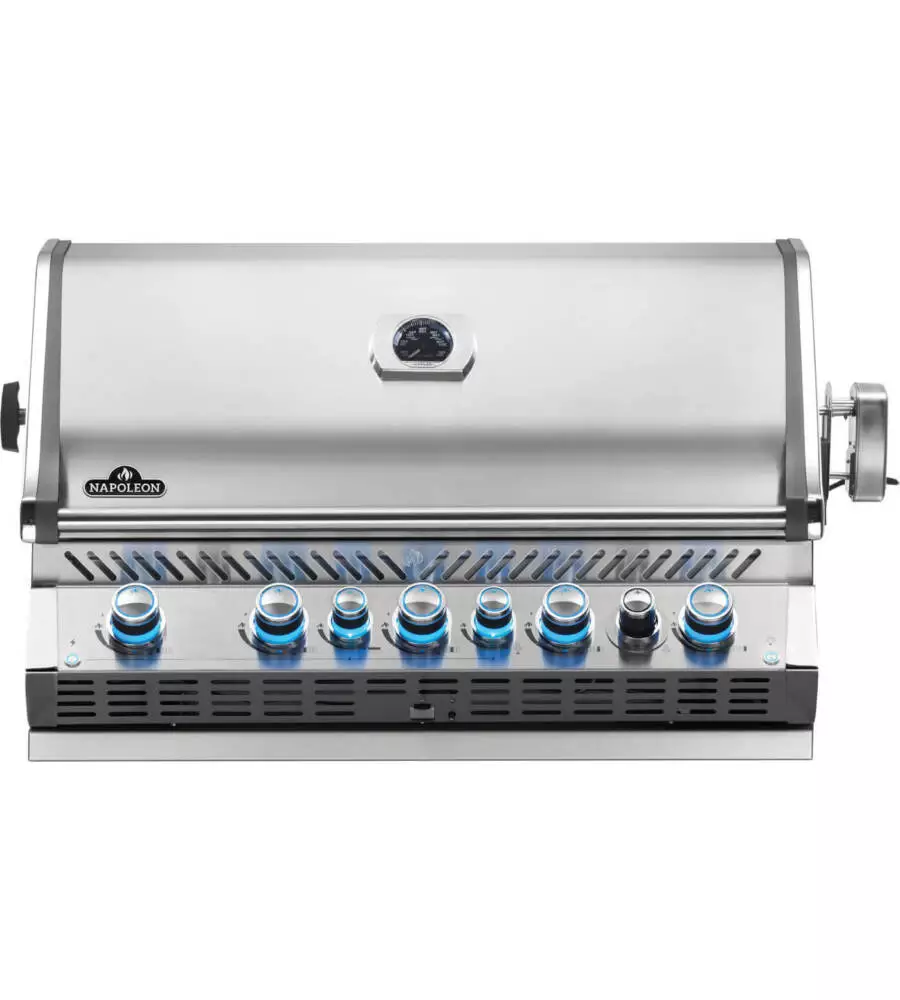 Barbecue a gas da incasso napoleon "prestige pro 665 rb" grigio 7 bruciatori