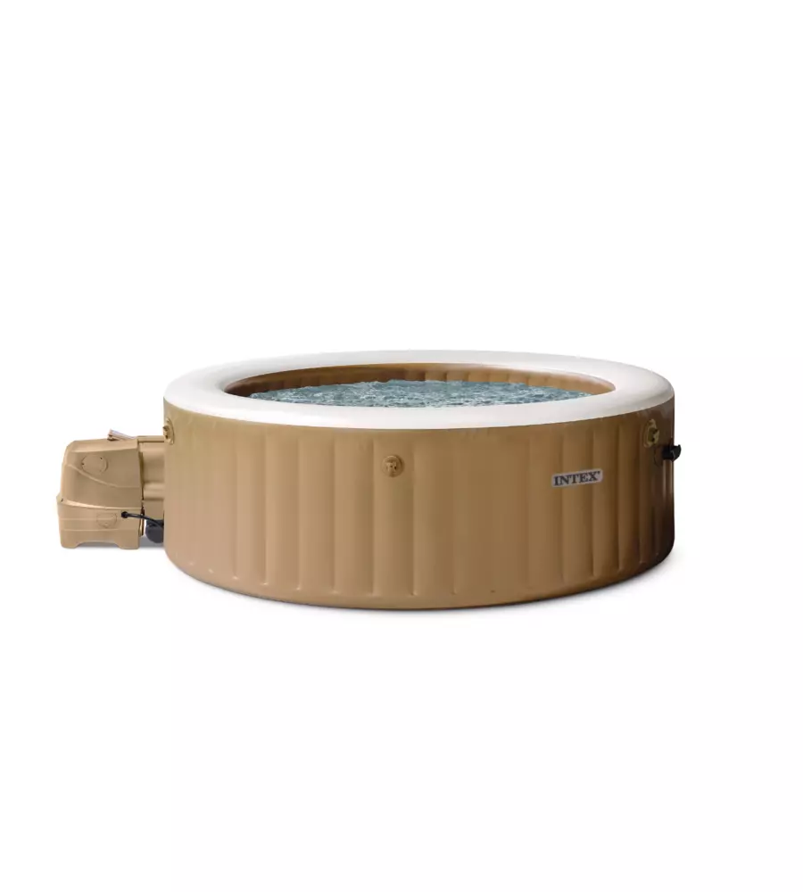 Piscina idromassaggio gonfiabile intex "bubble massage" 6 persone beige 216x216x71 cm - cod. 28428nd