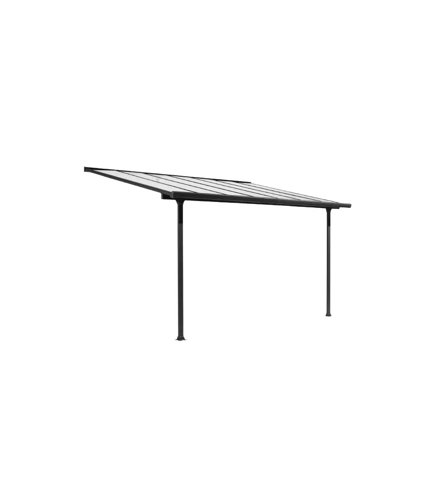 Pergola addossata da esterno habrita in alluminio 300x307x299 cm