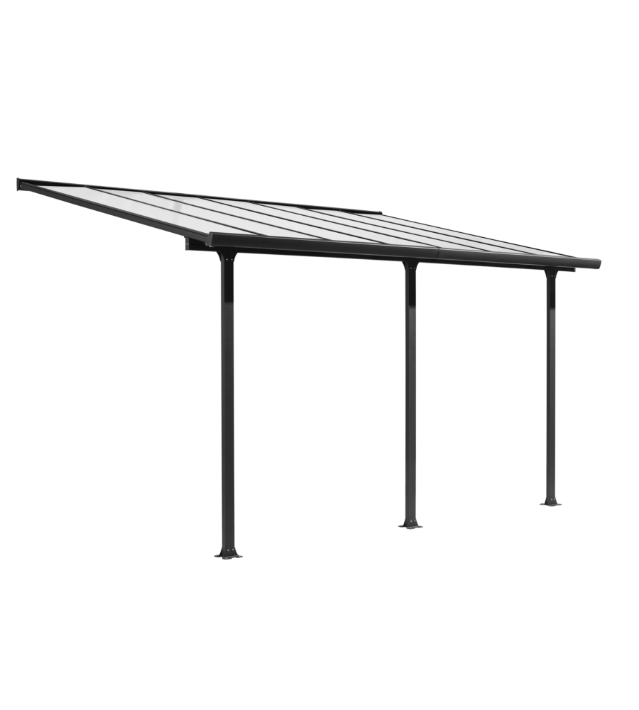 Pergola addossata da esterno habrita in alluminio 418x307x299 cm
