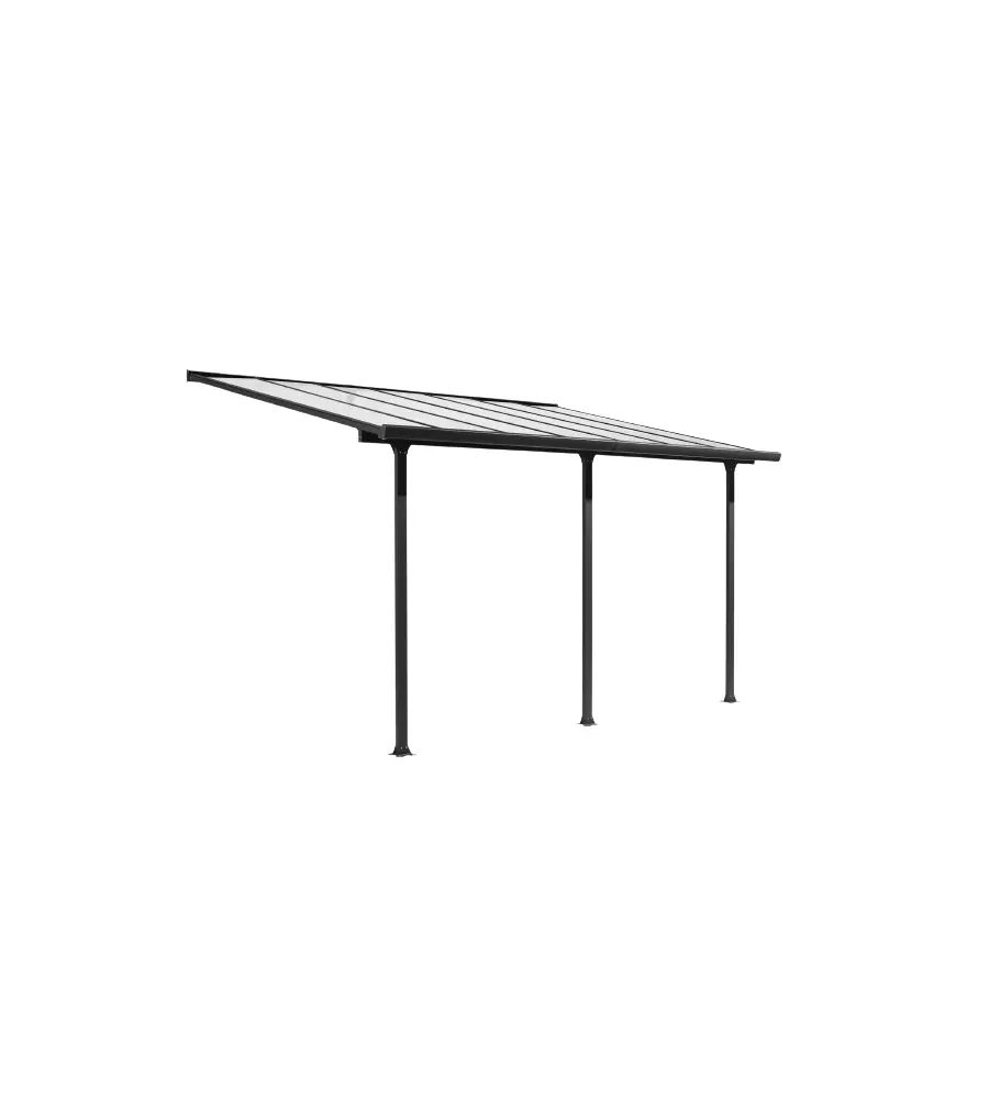 Pergola addossata da esterno habrita in alluminio 501x307x299 cm