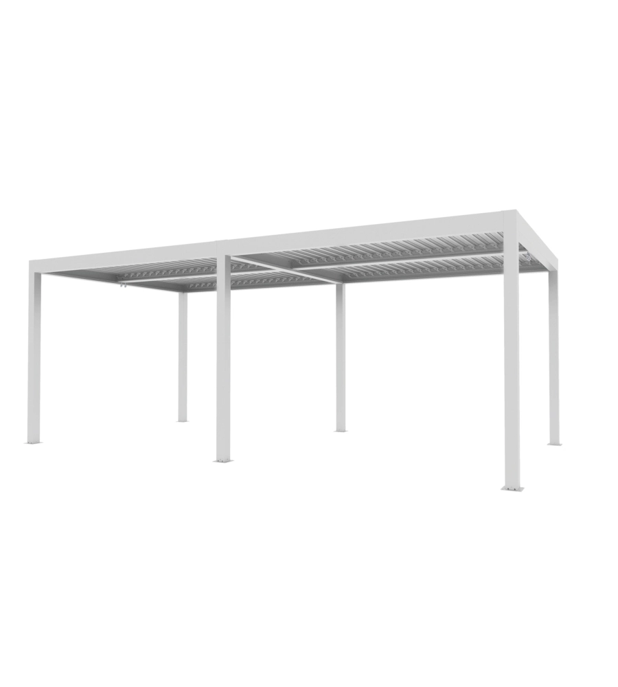 Pergola bioclimatica verdelook "atena new" in alluminio bianco 3x6 m