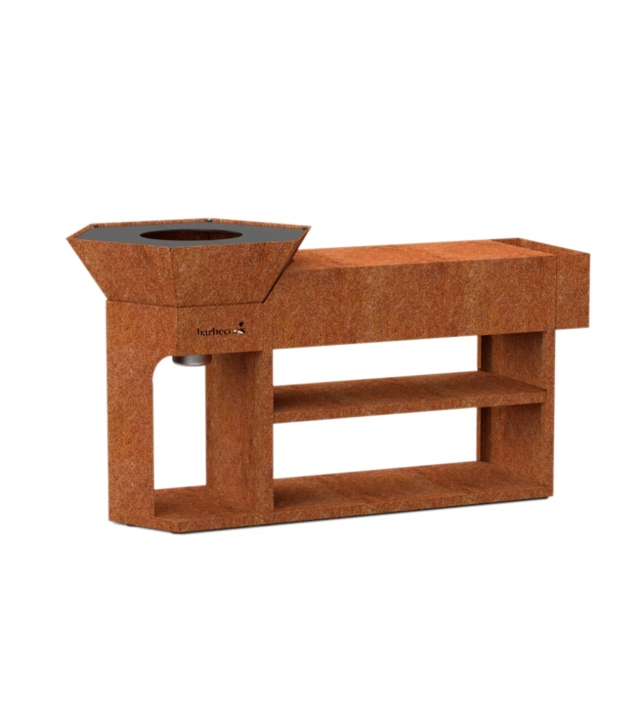 Barbecue a legna barbecook "nestor island" con piano di lavoro 80x90 cm