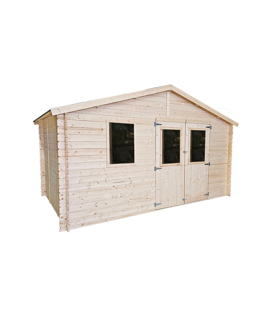 Casetta in legno da giardino alce "michelle" in abete 396x249x236 cm